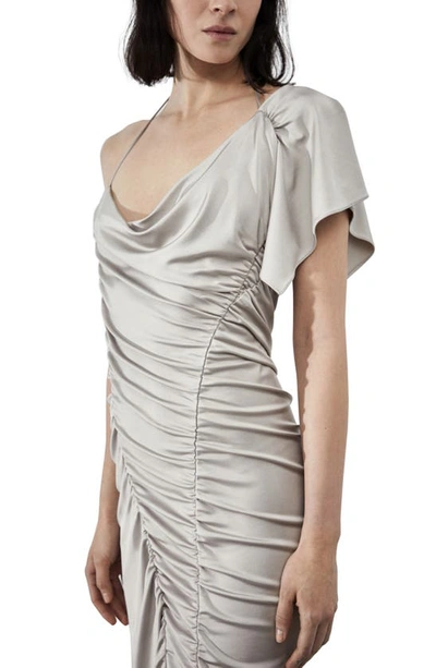 Shop Et Ochs Autumn Asymmetric Ruched One-shoulder Dress In Porcelain