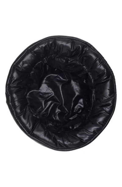 Shop Versace Padded Nylon Logo Bucket Hat In Black
