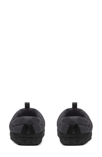 The North Face Nuptse Down Slipper In Asphalt Grey/ Tnf Black