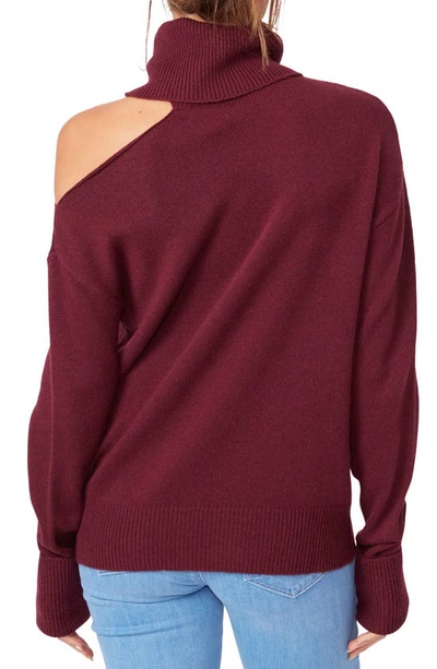Shop Paige Raundi Cutout Shoulder Sweater In Fig