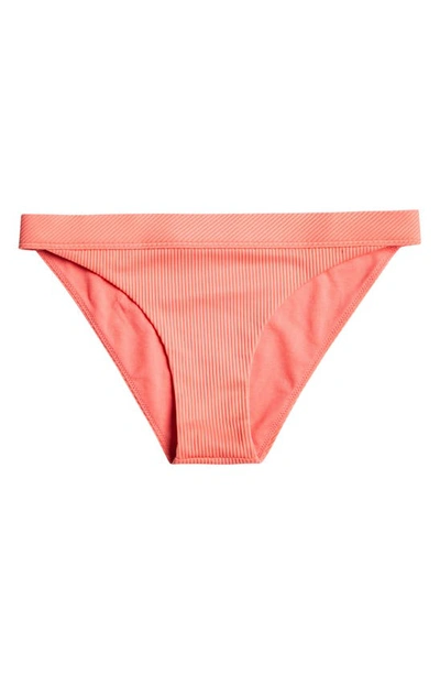 Shop Roxy Love The Surf Ribbed Bikini Top In Tea Rose