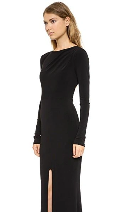 Shop Rachel Zoe Long Sleeve Gown In Black