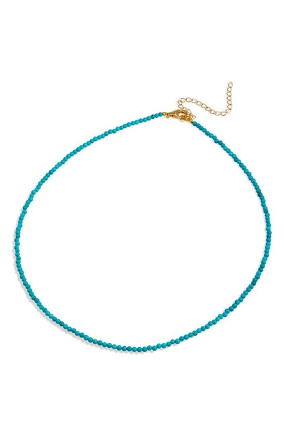Savvy Cie Jewels Turquoise Beaded Necklace In Green