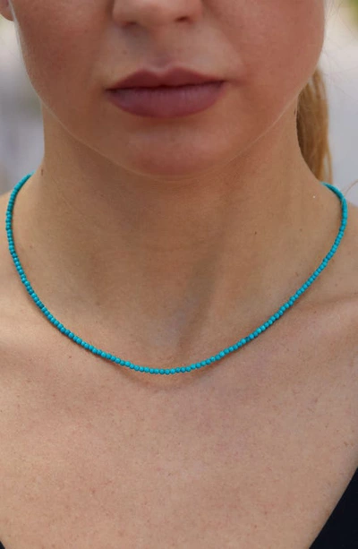 Savvy Cie Jewels Turquoise Beaded Necklace In Green