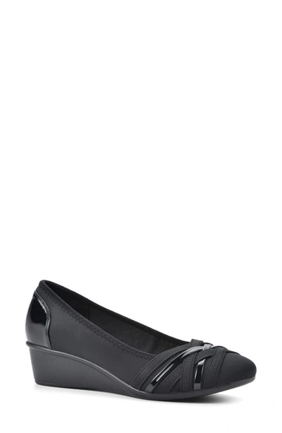 Shop Cliffs By White Mountain Bowie Wedge Pump In Black/ Nylon