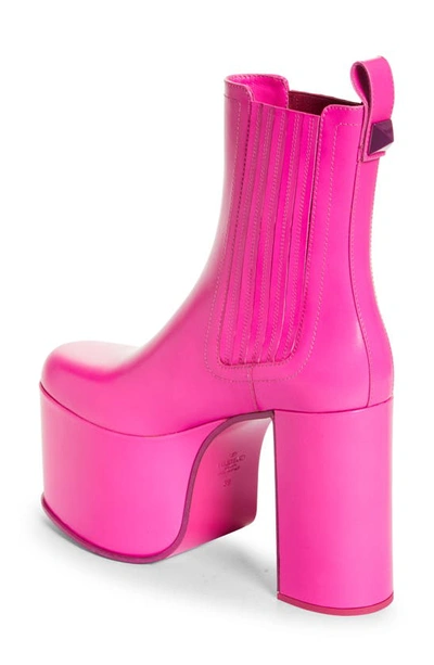 Shop Valentino Club Platform Chelsea Boot In Pink