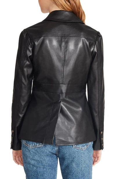Shop Steve Madden Ivy Faux Leather Blazer In Black