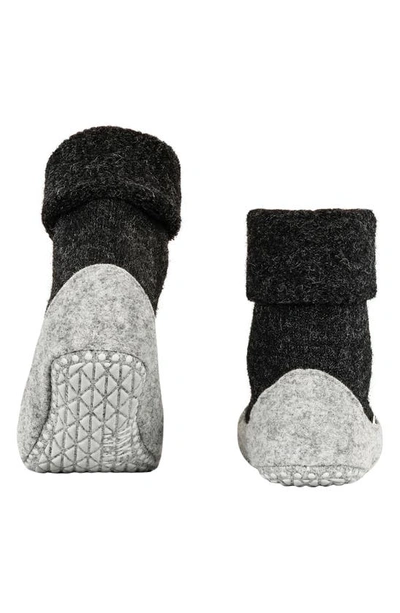 Falke Cosy Stretch Wool Slipper Socks In Anthracite Mel.
