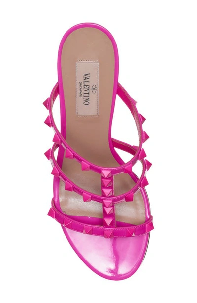 Shop Valentino Rockstud Slide Sandal In Uwt Pink Pp