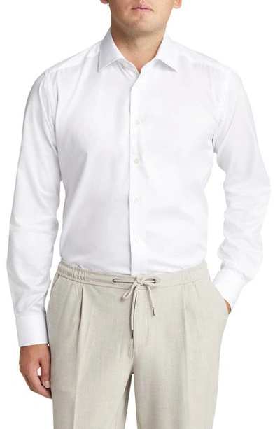 Shop Eton Slim Fit Cotton Twill Dress Shirt In White