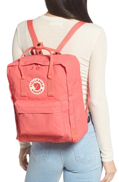Shop Fjall Raven Kånken Water Resistant Backpack In Peach Pink