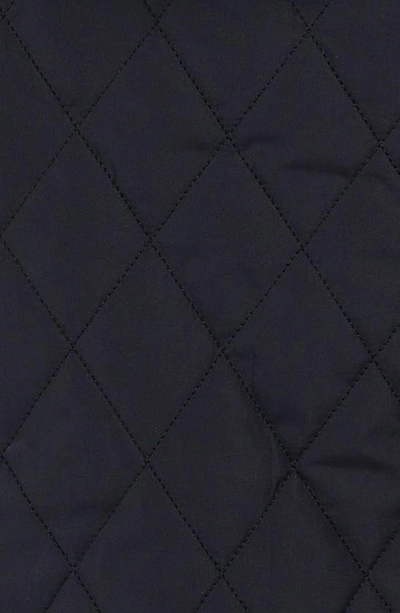 Shop Barbour Millfire Quilted Hooded Jacket In Navy/ Classic