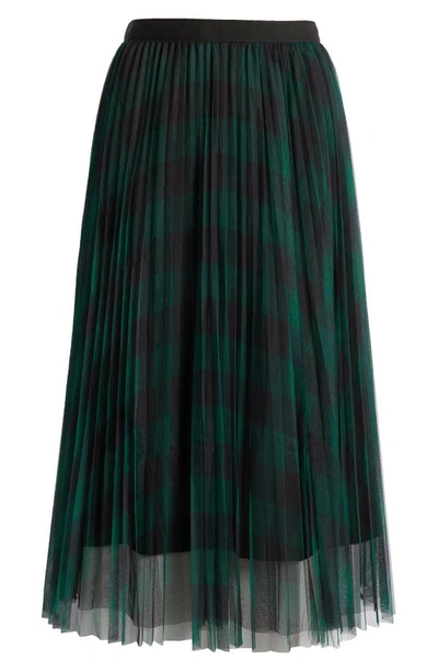 Shop Nikki Lund Belinda Plaid A-line Skirt In Green