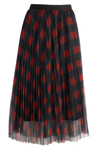 Nikki Lund Belinda Plaid A-line Skirt In Red