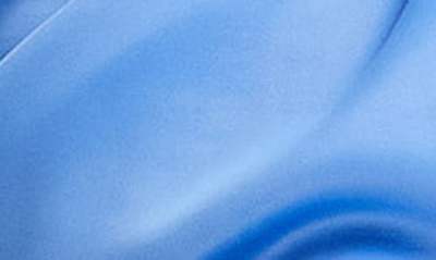 Shop Asos Design Draped Satin Bandeau Dress In Blue