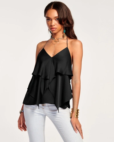 Shop Ramy Brook Brittany Ruffle Tank Top In Black