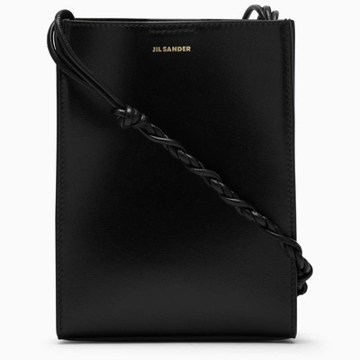 Shop Jil Sander Tangle Black Leather Shoulder Bag