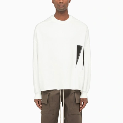 Shop Drkshdw Ivory-coloured Cotton Crew Neck Sweatshirt In White