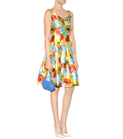 Shop Oscar De La Renta Silk-blend Dress