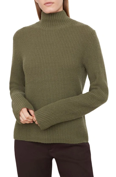 Shop Vince Shaker Stitch Turtleneck Sweater In Bay Leaf