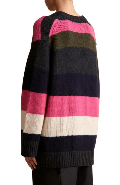 Shop Khaite Jade Stripe Cashmere Sweater In Multicolor Stripe