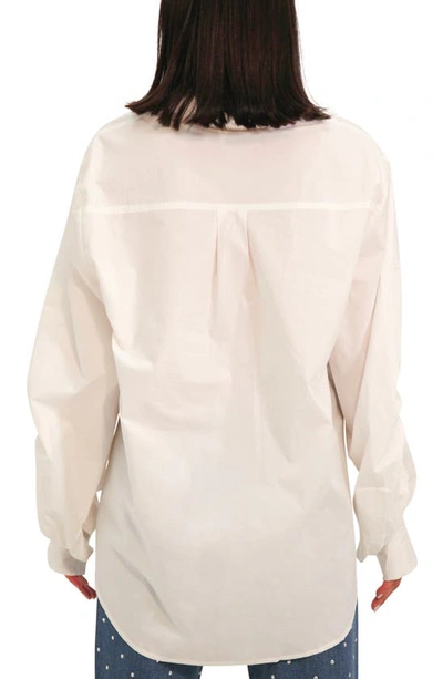 Shop Absence Of Colour Fanny Pleat Sleeve Button-up Shirt In White