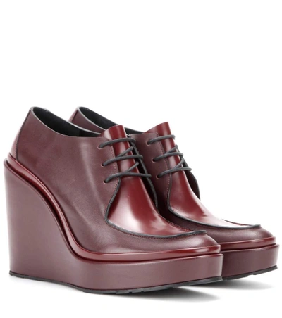 Shop Jil Sander Platform Leather Derby Shoes