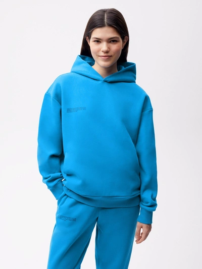 Shop Pangaia Womens 365 Heavyweight Soft Organic Cotton Hoodie In Cerulean Blue