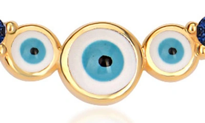 Gabi Rielle 14k Gold Vermeil Cz Enamel Evil Eye Necklace In Gold