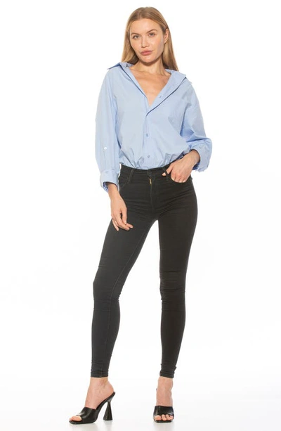 Shop Alexia Admor Amber Classic Boyfriend Fit Button-up Shirt In Blue