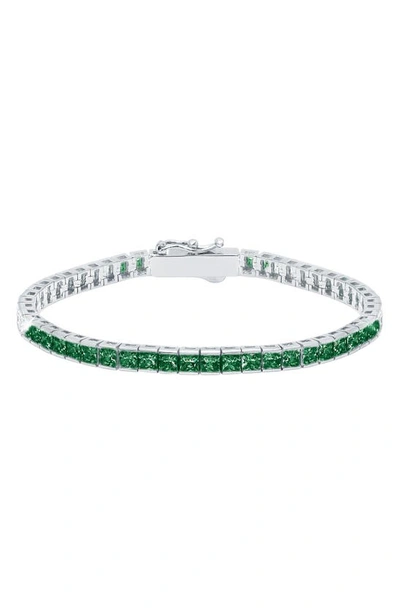 Shop Crislu Tennis Bracelet In Emerald
