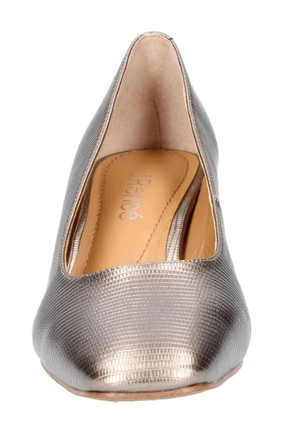 Shop J. Reneé Olivienne Snakeskin Embossed Pump In Pewter