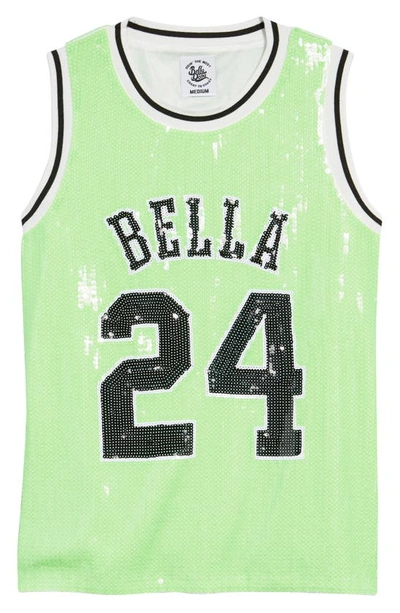 Shop Bella Dona Sequin Jersey Tank In Neon Green