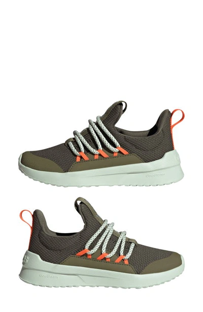Shop Adidas Originals Kids' Lite Racer Adapt Sneaker In Olive/ Olive/ Orange