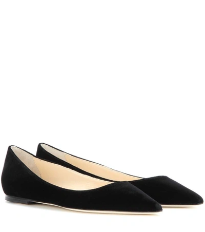 Shop Jimmy Choo Alina Velvet Ballerinas