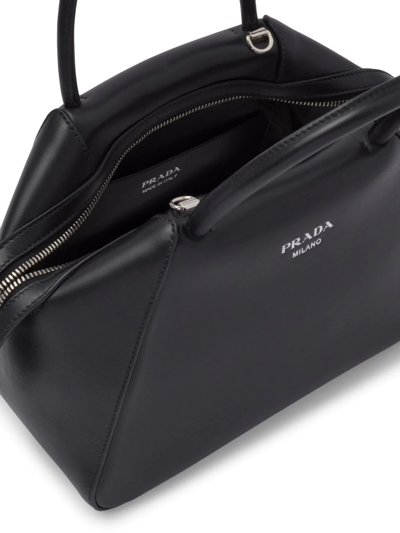 Shop Prada Small Logo-print Tote Bag In Black