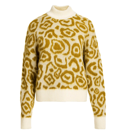 Shop Essentiel Antwerp Concolo Off-white Ochre Turtleneck Sweater In Yellow