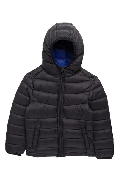 Urban Republic Kids' Packable Hooded Puffer Jacket In Black
