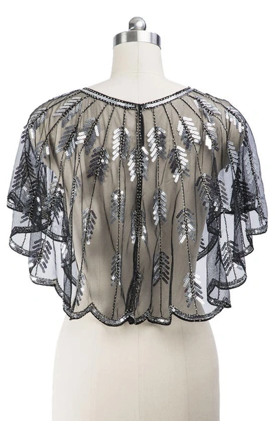Saachi Sequin Mesh Capelet In Black