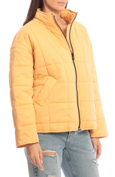 Shop Avec Les Filles Oversize Box Water Resistant Quilted Jacket In Orangesicle