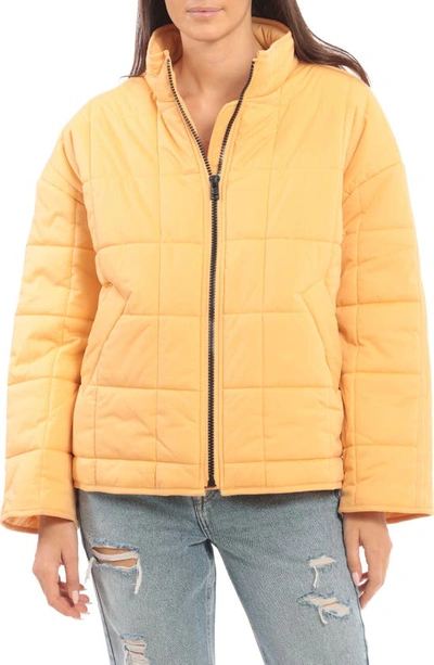 Shop Avec Les Filles Oversize Box Water Resistant Quilted Jacket In Orangesicle