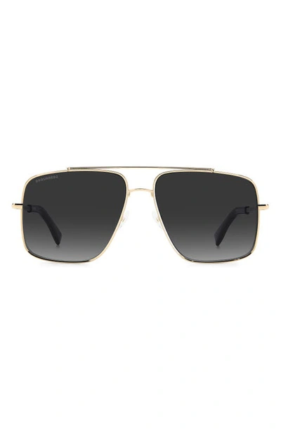 Shop Dsquared2 60mm Square Sunglasses In Gold / Grey Shaded