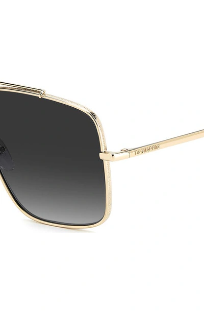 Shop Dsquared2 60mm Square Sunglasses In Gold / Grey Shaded