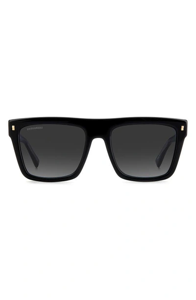 Shop Dsquared2 54mm Flat Top Sunglasses In Black / Grey Shaded