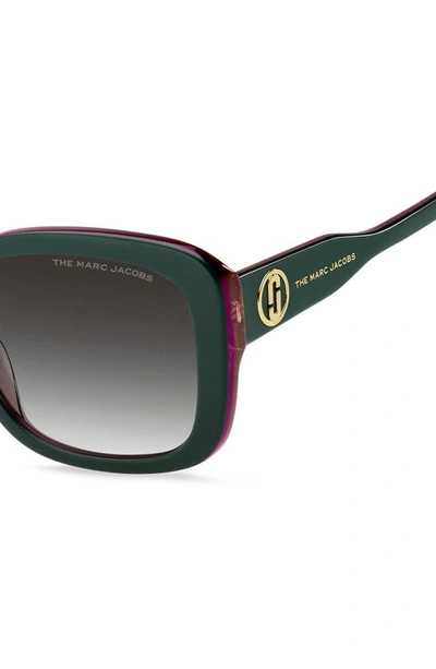 Shop Marc Jacobs 54mm Gradient Square Sunglasses In Teal / Grey Shaded