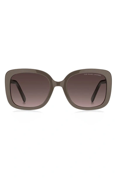 Shop Marc Jacobs 54mm Gradient Square Sunglasses In Crystal Nude / Grey Shaded