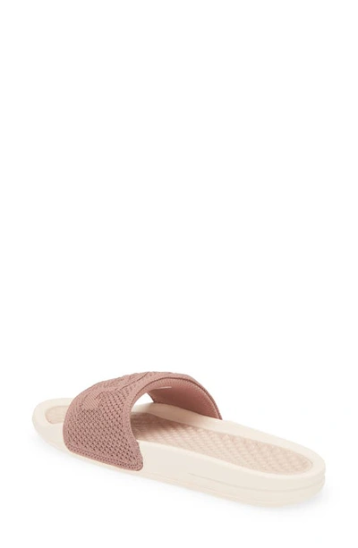 Apl Athletic Propulsion Labs Big Logo Techloom Knit Sport Slide In Creme / Rose Dust / Beachwood