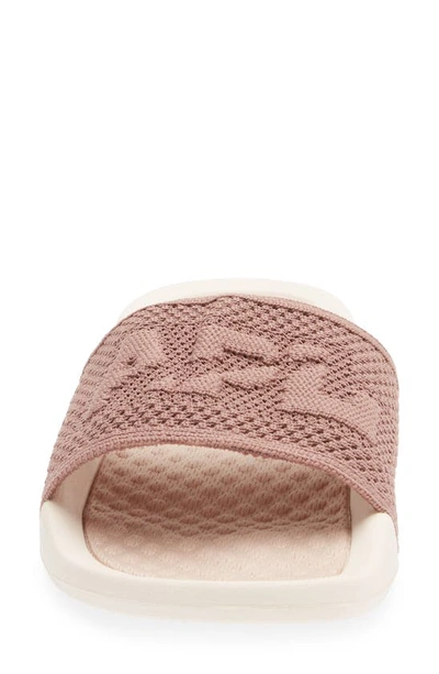 Apl Athletic Propulsion Labs Big Logo Techloom Knit Sport Slide In Creme / Rose Dust / Beachwood