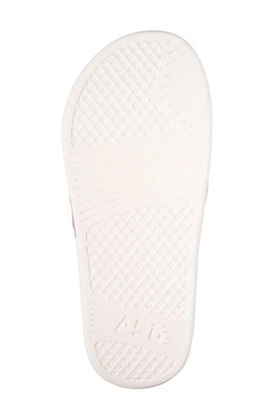 Apl Athletic Propulsion Labs Big Logo Techloom Knit Sport Slide In Creme / Rose Dust / Beachwood