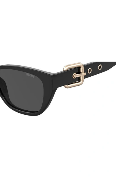 Shop Moschino 55mm Rectangle Sunglasses In Black / Grey